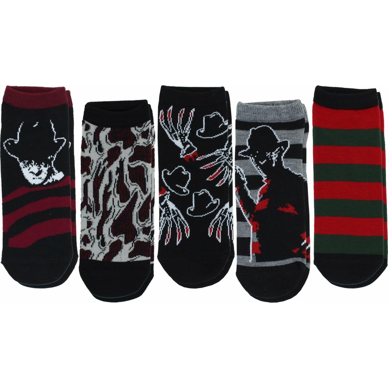 A Nightmare On Elm Street Freddy Krueger Women's Low-Cut Socks, 5-Pack, Size 4-10