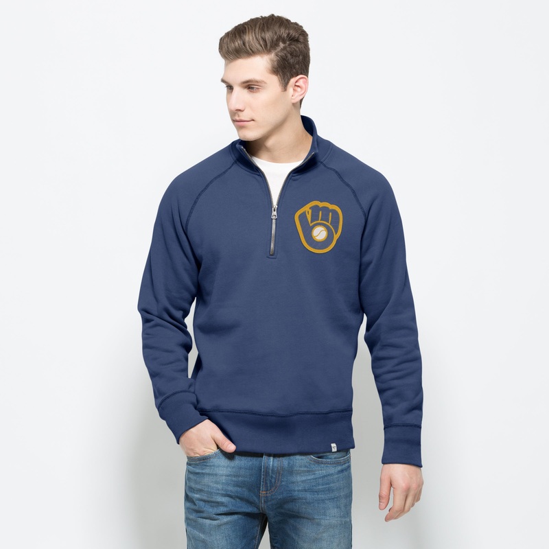 Milwaukee Brewers Booster Blue Men's  Zip Pullover