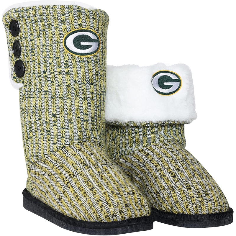Green Bay Packers Color Blend Knit Button Boots