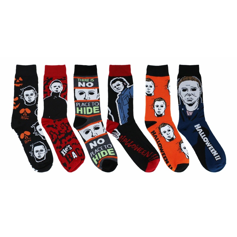 Halloween II Michael Myers Adult Casual Crew Socks, 6-Pack, Size 6-12