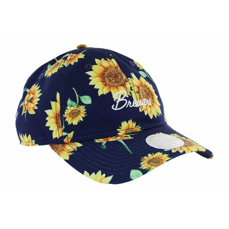 Milwaukee Brewers New Era Adventure Sunflower 9TWENTY Women's Adjustable Hat