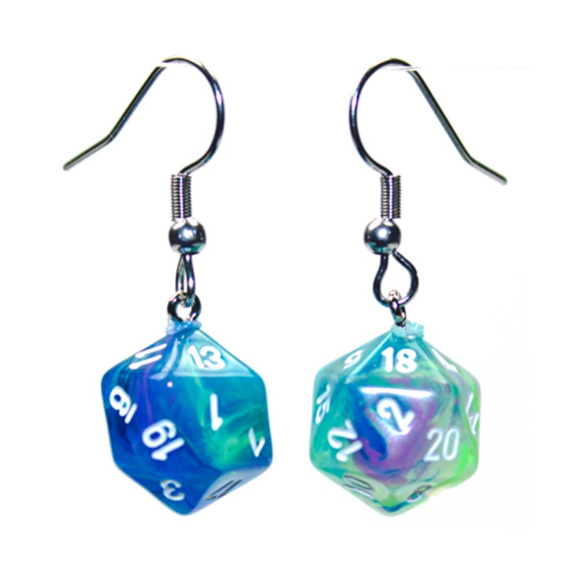 HOOK EARRINGS MINI D20 FESTIVE WATERLILY