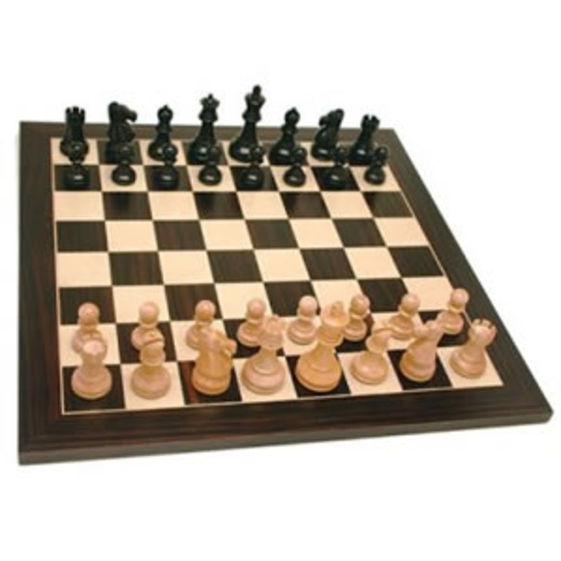 Black Stained Chess Set  15 inch