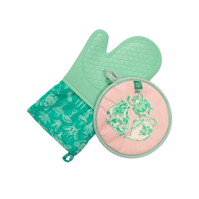 CADUCEUS CLAY OVEN MITT & POTHOLDER SET