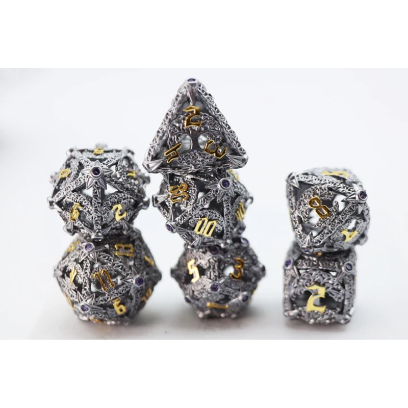 TREE OF PHILOMATHY HOLLOW METAL DICE SET