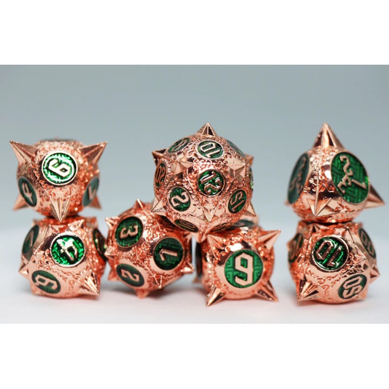 EMERALD STORM METAL RPG DICE SET
