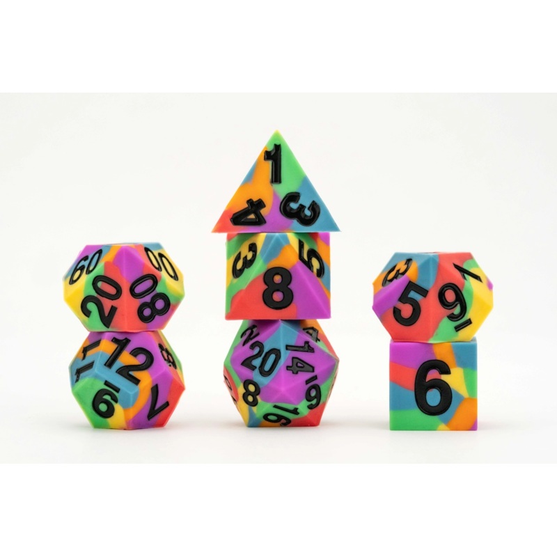 PRIDE SILICONE DICE SET: RAINBOW