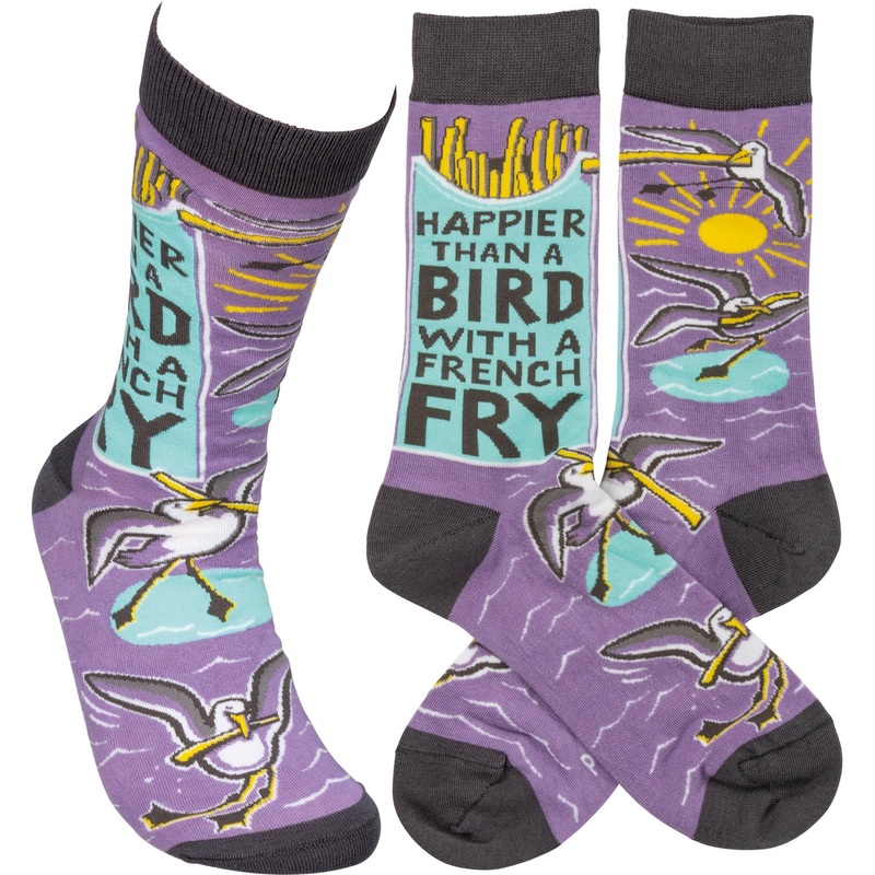 HAPPIER THAN A BIRD WITH A FRENCH FRY SOCKS