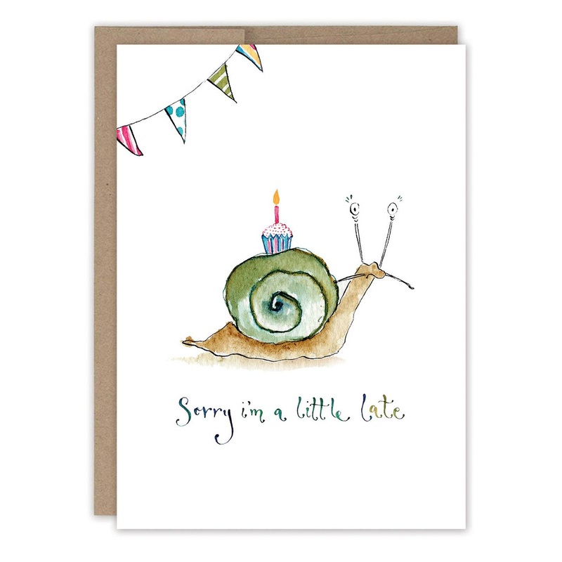 SNAIL A LITTLE LATE BELATED BIRTHDAY CARD
