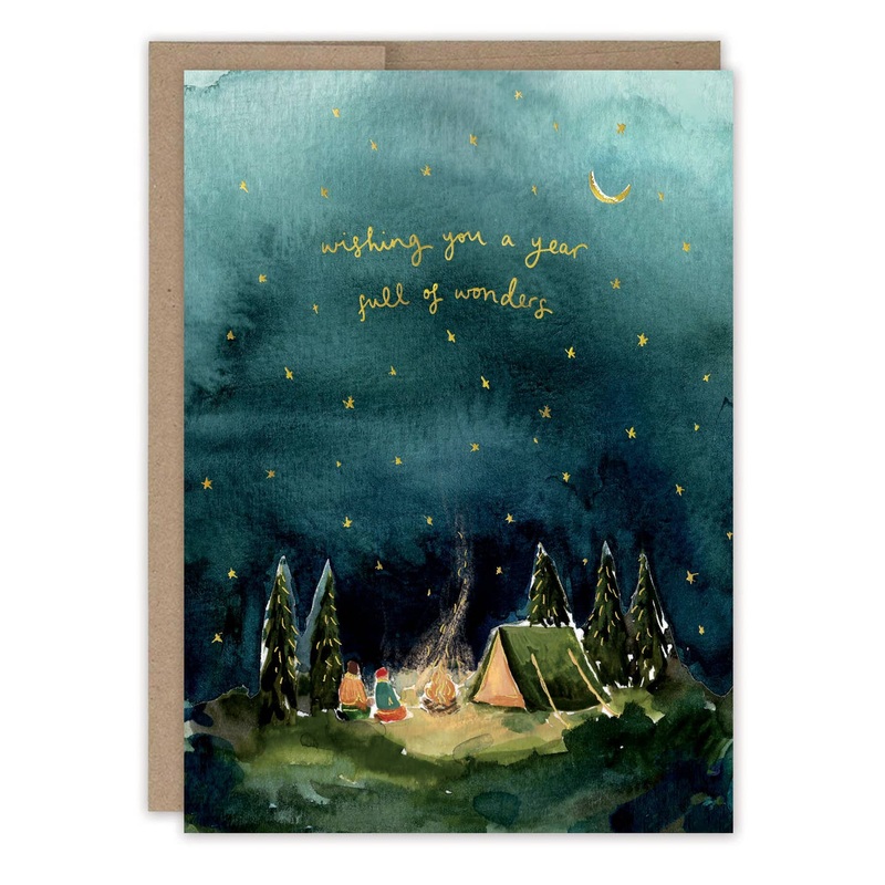 STARRY NIGHT CAMPING BIRTHDAY CARD
