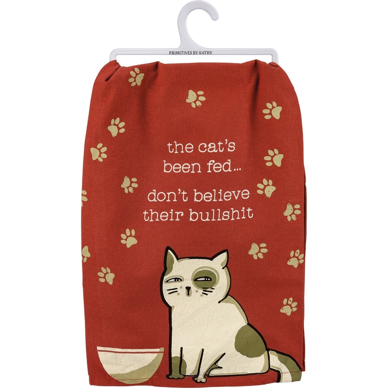 THE CAT'S BEEN FED TEA TOWEL