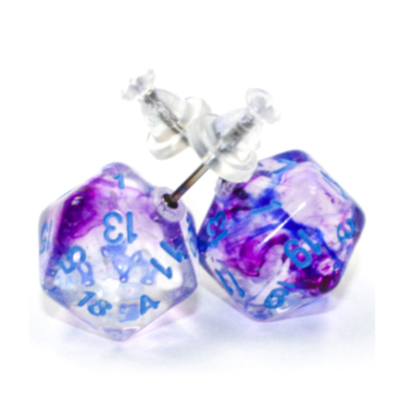 STUD EARRINGS MINI D20 NEBULA NOCTURNAL