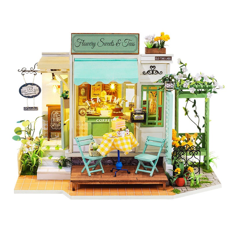 FLOWERY SWEETS AND TEAS 3D WOODEN MINIATURE KIT