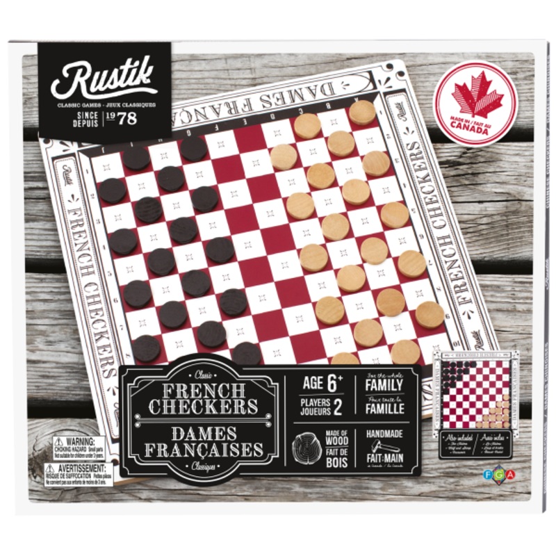 RUSTIK 4-IN-1 FRENCH CHECKERS
