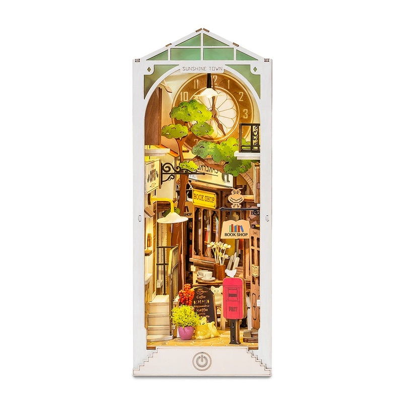 SUNSHINE TOWN 3-D WOODEN MINIATURE BOOKNOOK KIT