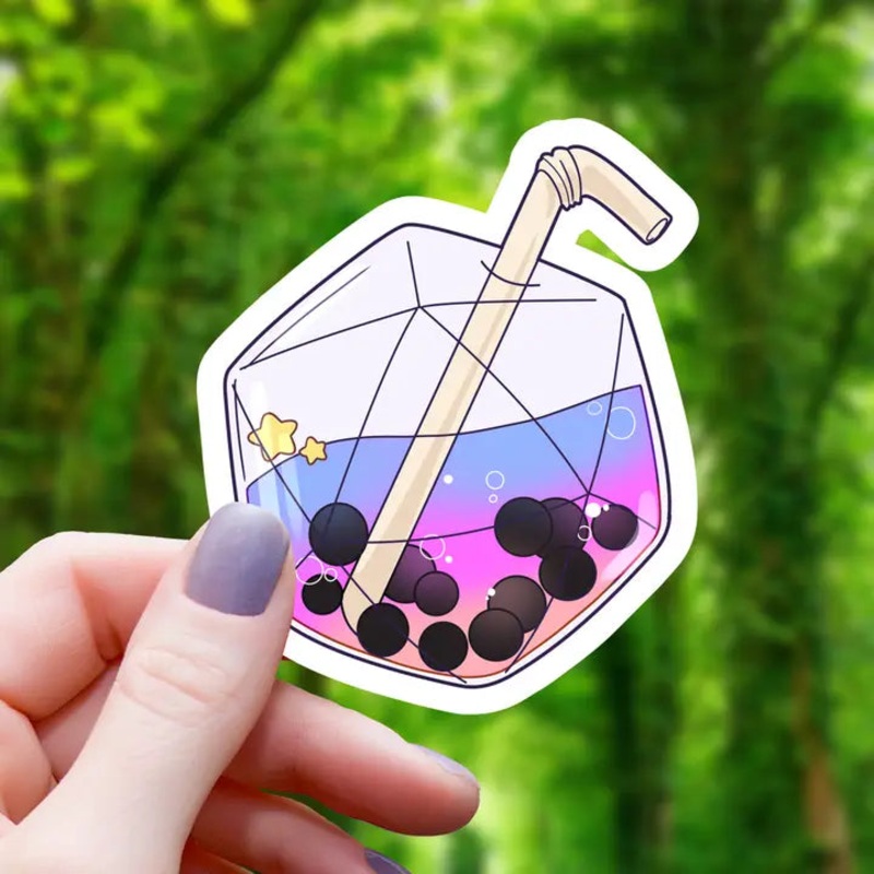 BOBA TEA POLYHEDRAL D20 STICKER