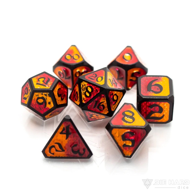 DRAKONA EMBERS NALI RPG 7PC METAL DICE SET