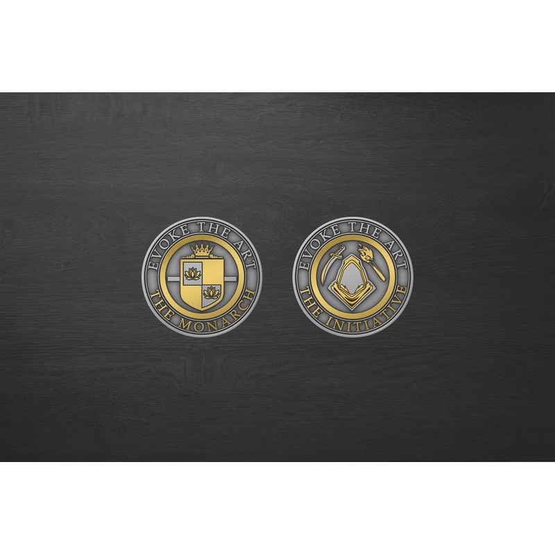 EVOKE THE ART - THE INITIATIVE/THE MONARCH TWO SIDED METAL COIN