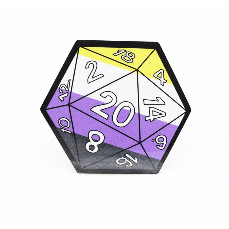 D20 STICKER NON-BINARY PRIDE