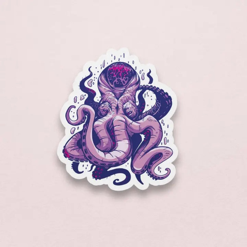 PURPLE KRAKEN OCTOPUS MONSTER STICKER