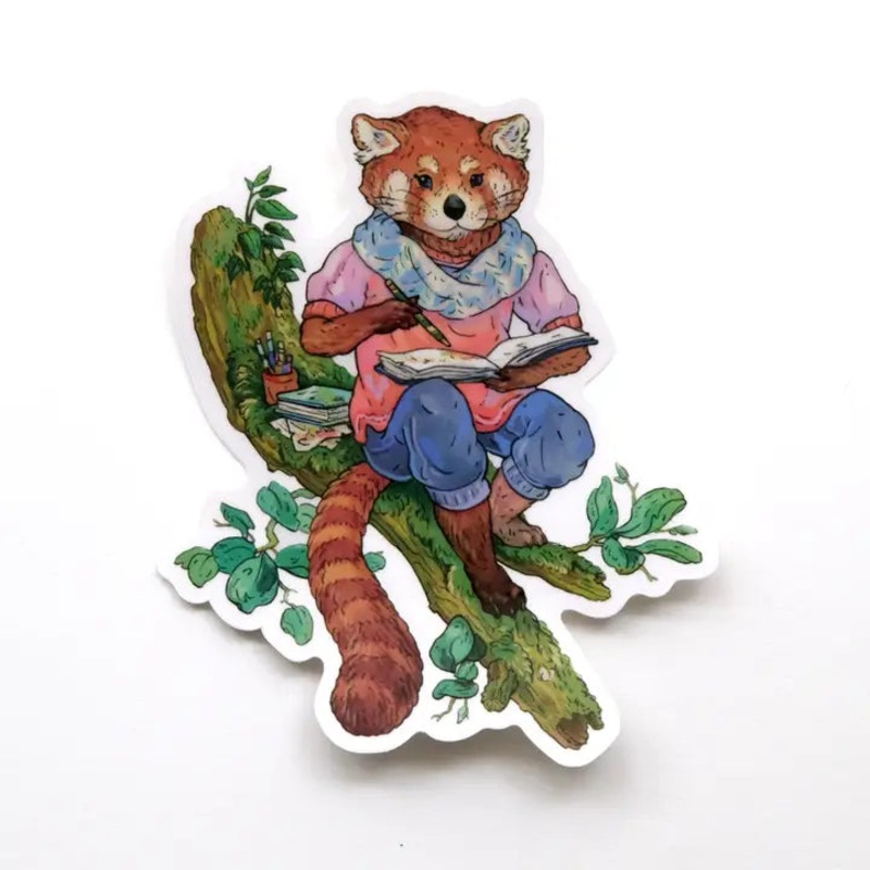 WRITING RED PANDA STICKER