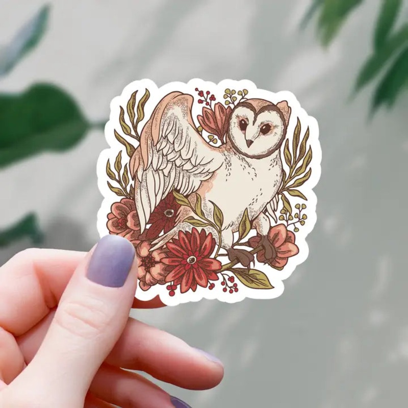 FLORAL OWL STICKER