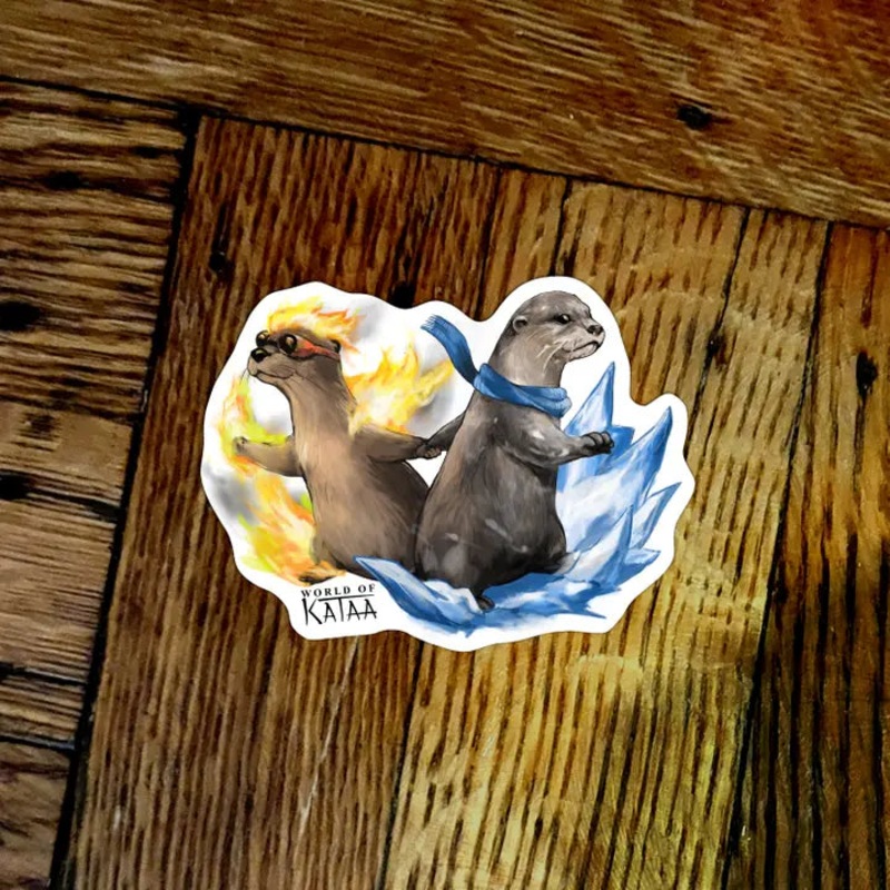 FIRE AND ICE OTTERS STICKER