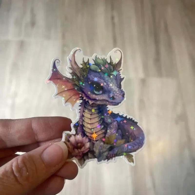 PURPLE BABY DRAGON STICKER