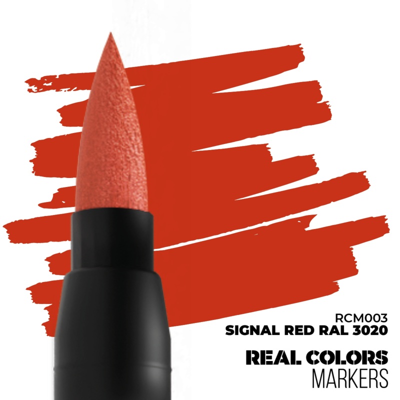 REAL COLORS ACRYLIC PAINT MARKER SIGNAL RED RAL3020