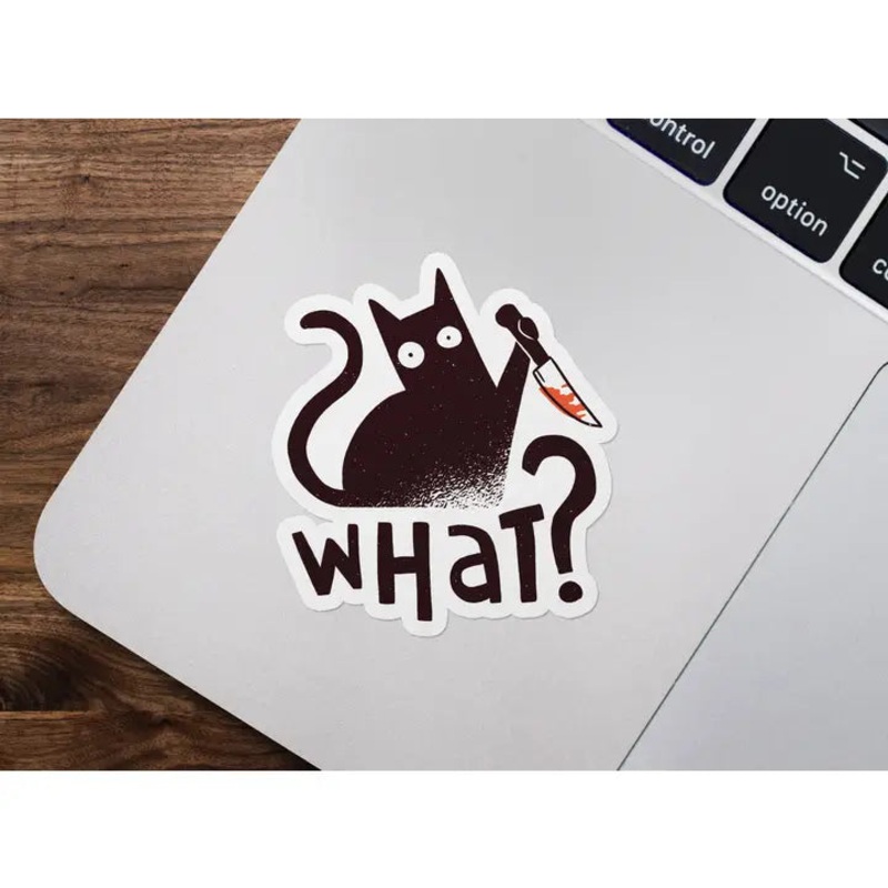 WHAT? BLACK CAT STICKER