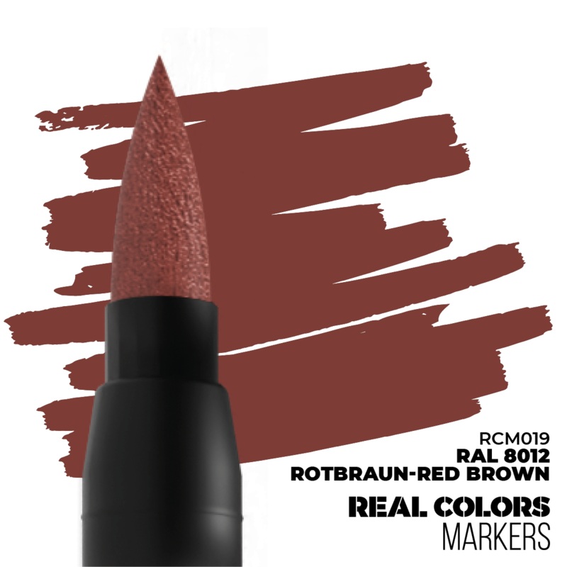 REAL COLORS ACRYLIC PAINT MARKER RED BROWN RAL8012