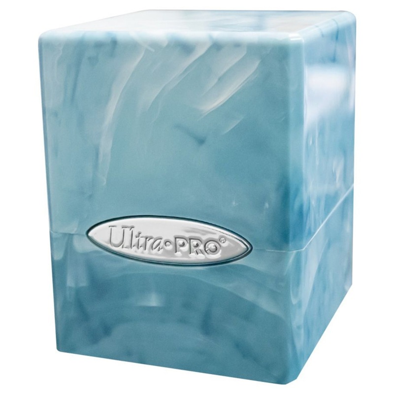 MARBLE LT. BLUE/WHITE SATIN CUBE