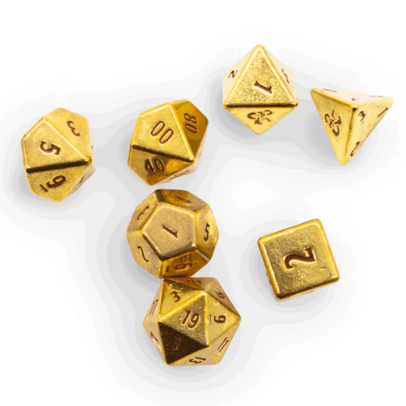 D&D 50TH ANNIVERSARY HEAVY METAL 7 PC DICE SET