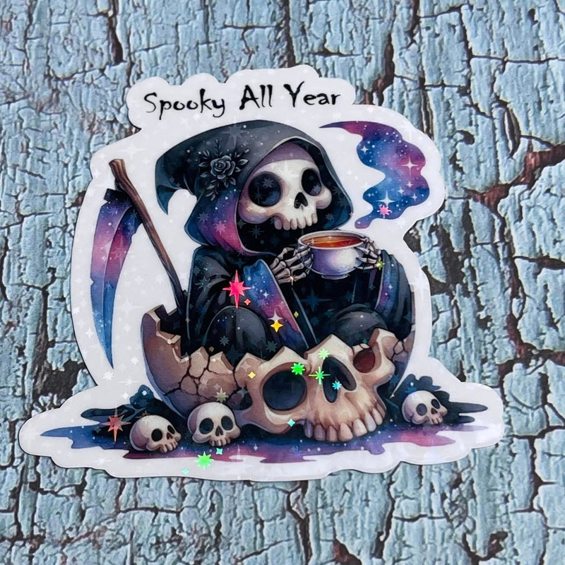 GRIM SPOOKY ALL YEAR STICKER