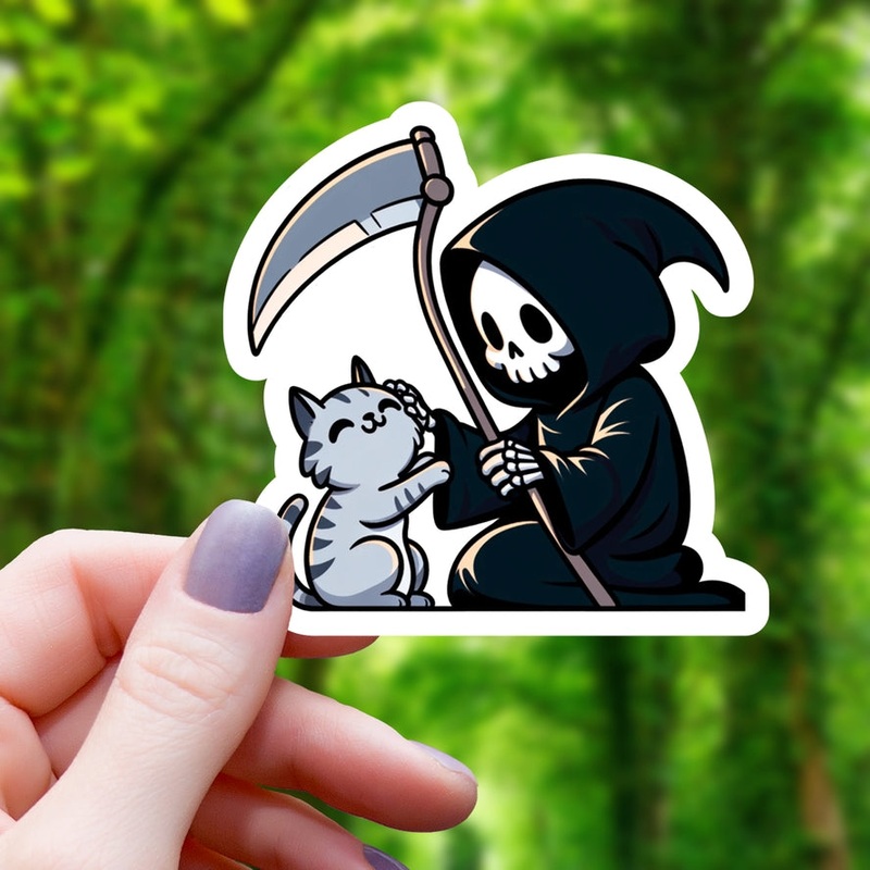 REAPER AND KITTY STICKER