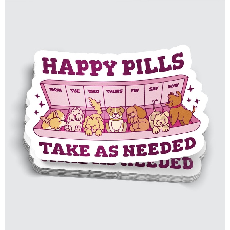 DOG HAPPY PILLS STICKER