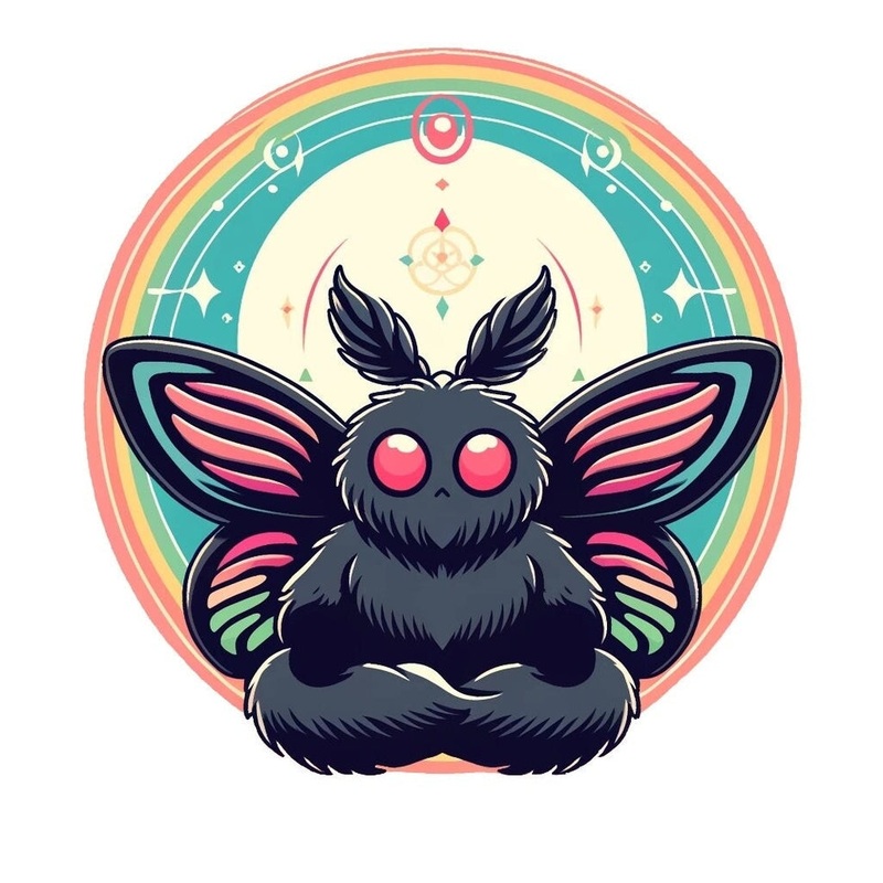 MOTHMAN MEDITATING STICKER