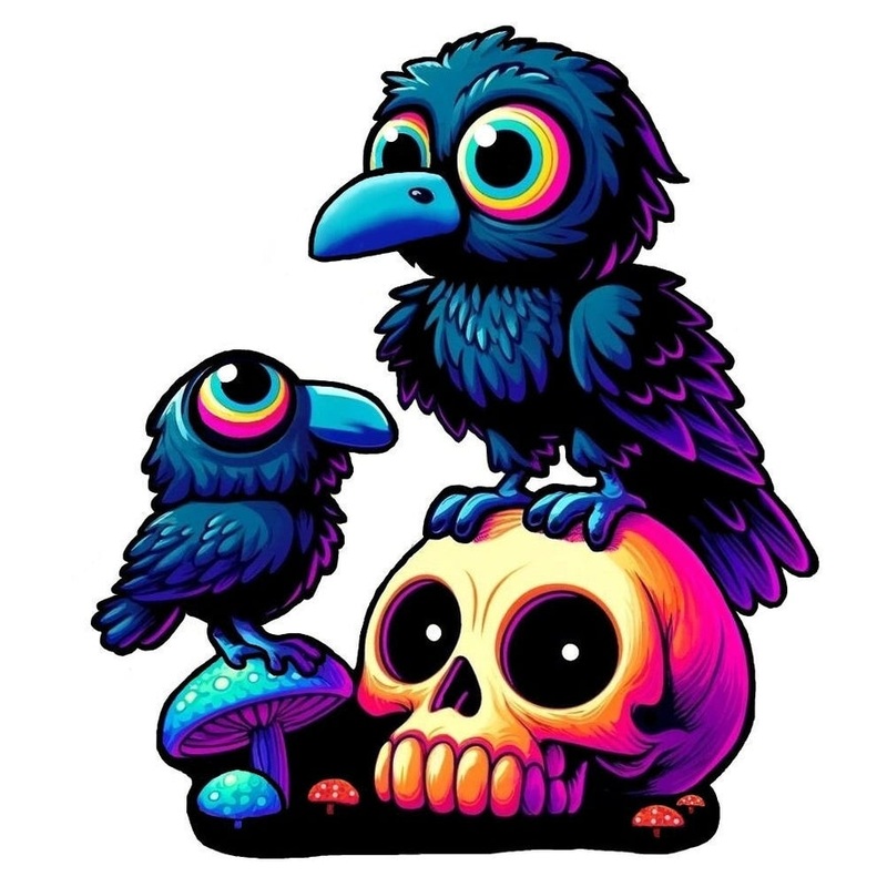 TRIPPY RAVENS STICKER