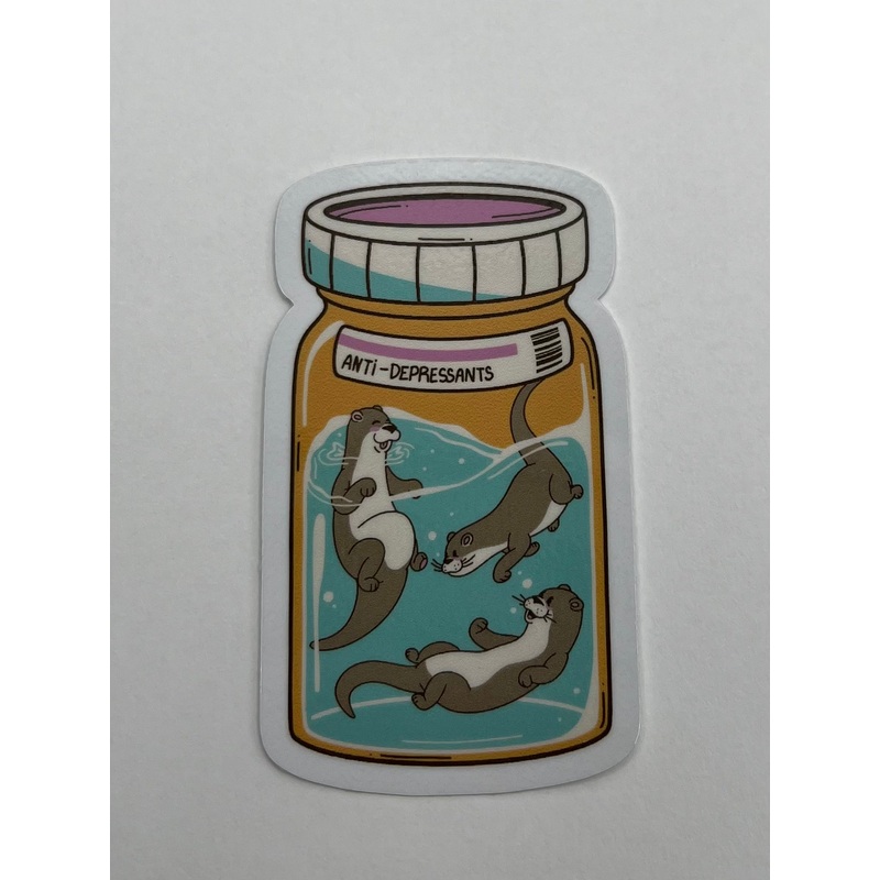 OTTER ANTI-DEPRESSANTS STICKER