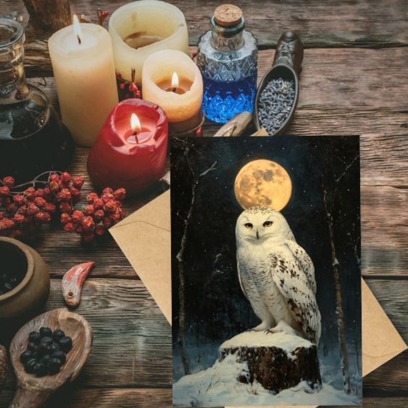 SNOWY OWL HOLIDAY CARD