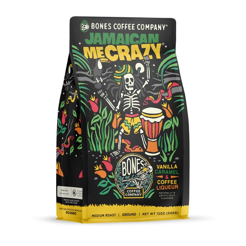 BONES COFFEE JAMAICAN ME CRAZY 12OZ GROUND COFFEE