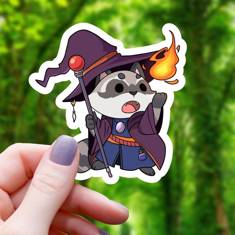 RACCOON WIZARD RPG STICKER