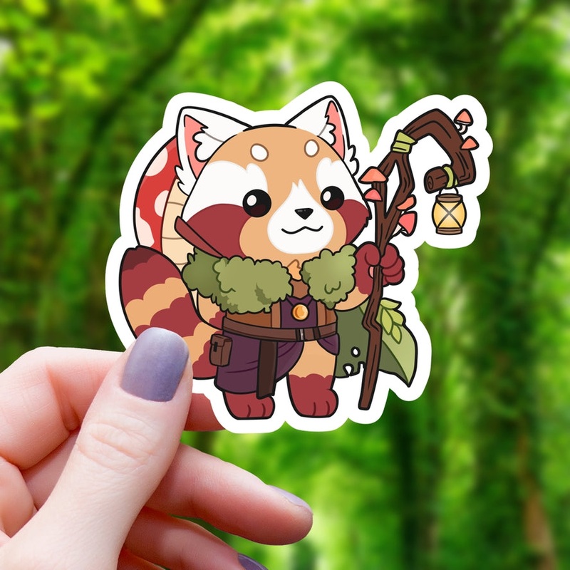 RED PANDA DRUID RPG STICKER