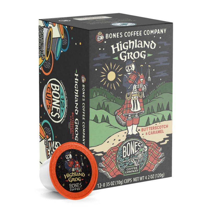 BONES COFFEE HIGHLAND GROG 12CT K-CUPS