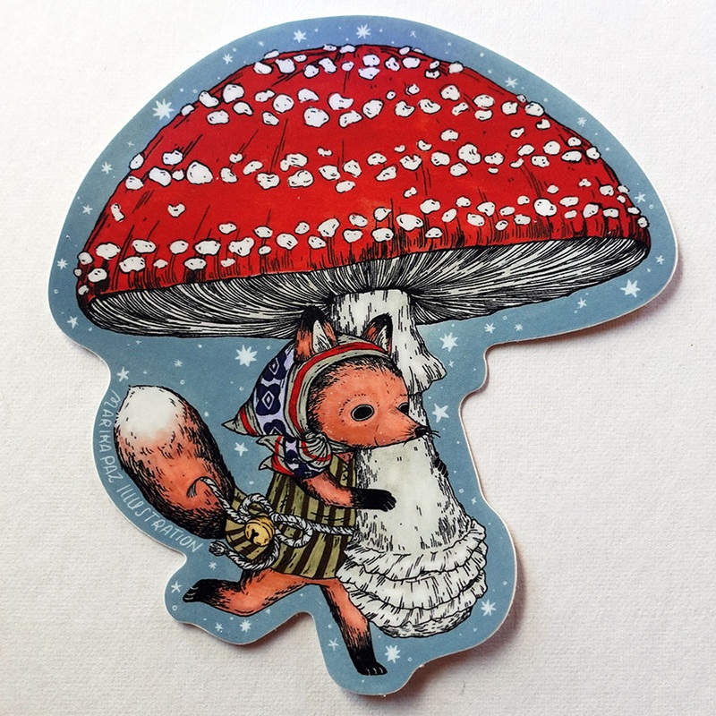 RUNAWAY WITH THE MUSHROOM STICKER