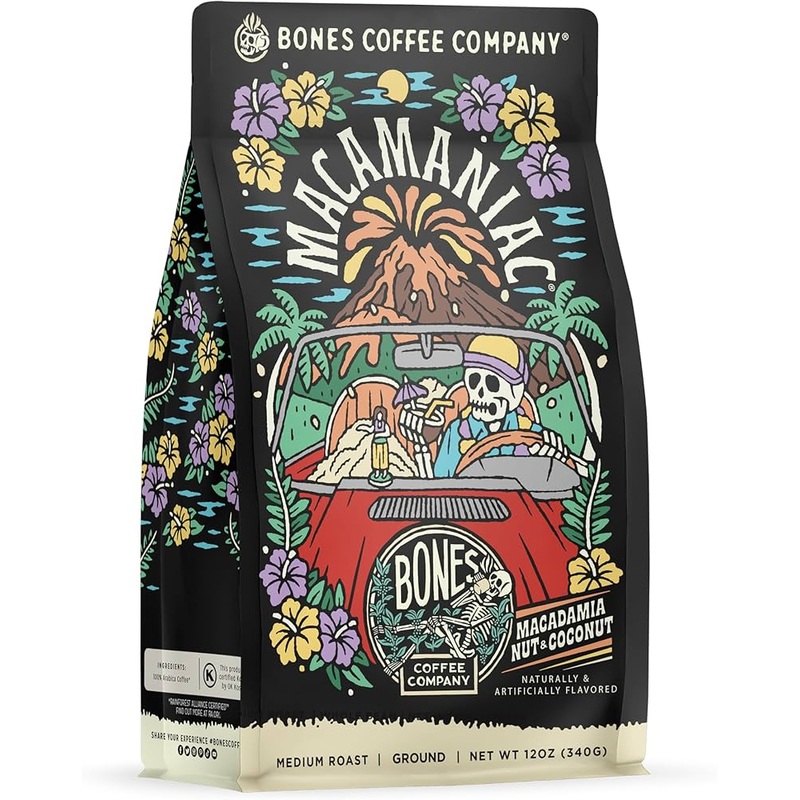 BONES COFFEE MACAMANIAC 12OZ GROUND COFFEE