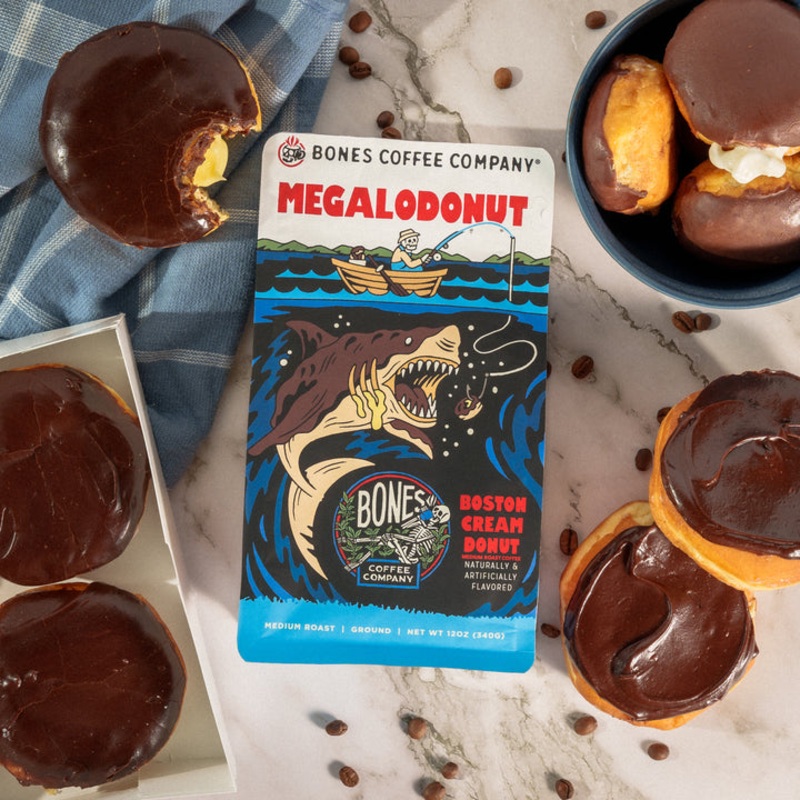 BONES COFFEE MEGALODONUT 12OZ GROUND COFFEE