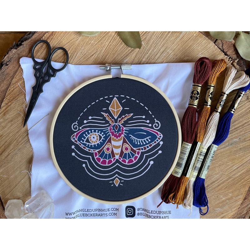 WINKING MOTH EMBROIDERY KIT