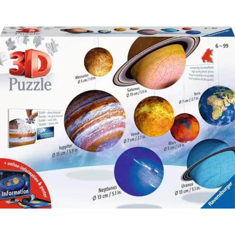 3D PUZZLE BALLS - SOLAR SYSTEM ASSORTMENT 450PC