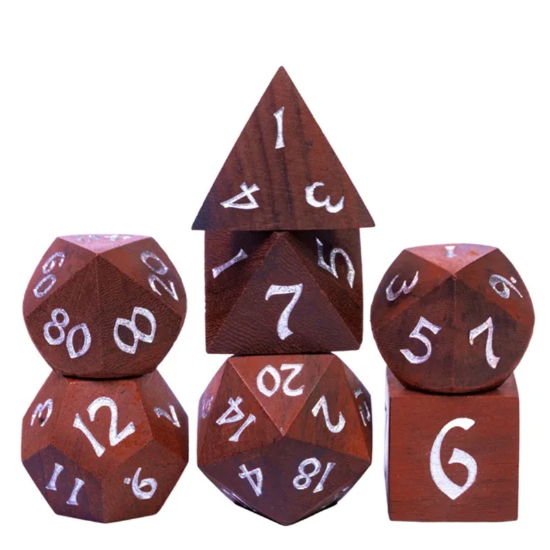 WOODEN DICE W/ BOX: CAMWOOD